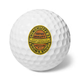 Golf Balls, 6pcs - Brown Stout - Yellow + Orange