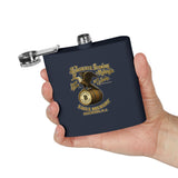 Stainless Steel Flask – 6oz Retro Beer Label Hip Flask - Gold Eagle/Barrel