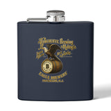 Stainless Steel Flask – 6oz Retro Beer Label Hip Flask - Gold Eagle/Barrel